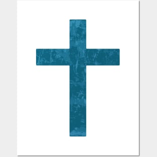 Christian Cross (Blue Lichen) Posters and Art